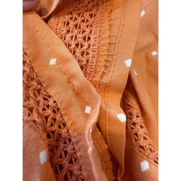 Roxy boho dreams orange polka dot high waisted shorts L - Picture 4 of 6